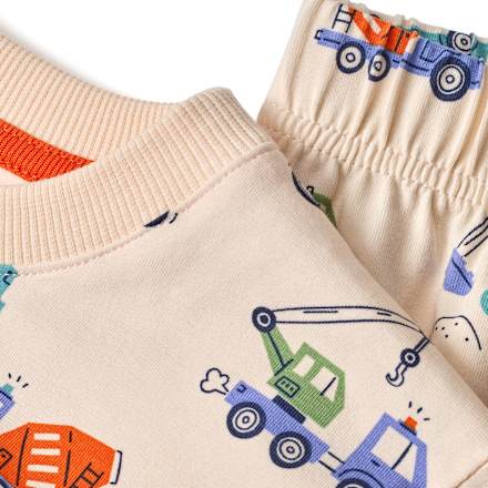 Schlafanzug Pro Climate mit Baustellen-Muster, beige, Gr. 122/128 ALANA