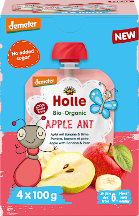 Quetschie Apple Ant Apfel mit Banane & Birne ab dem 6. Monat Holle