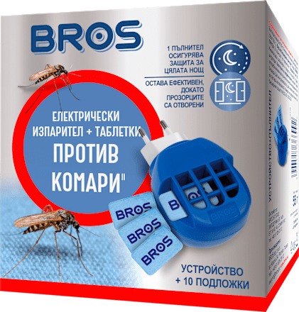 Комплект електрически изпарител с таблетки против комари BROS