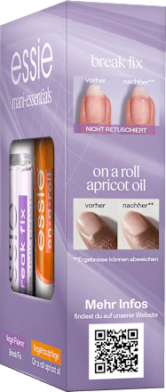 Nagelpflege Set Break Fix Nagelfixierer & On a roll Apricot Cuticle Oil essie