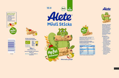 Kindersnack Müsli Sticks ab 3 Jahren Alete