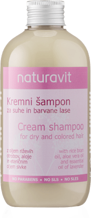 Kremni šampon za suhe, poškodovane in barvane lase Naturavit