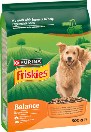 Balance 5 PROMISES kompletna suva hrana za pse - briketi sa piletinom, govedinom i povrćem PURINA Friskies