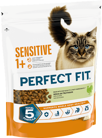 Trockenfutter Katze sensitive 1+ mit Truthahn, Adult PERFECT FIT
