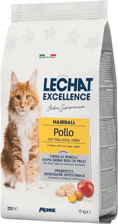 Suha hrana za mačke Hairball piščanec LECHAT EXCELLENCE