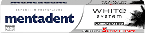 Dentifricio WHITE system Carbone Attivo mentadent