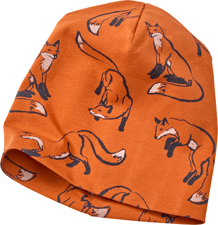 Mütze Pro Climate mit Fuchs-Muster, braun, Gr. 54/55 ALANA