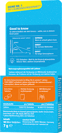 Laktase 7000 Direkt Mini Tabletten 90 St sanotact