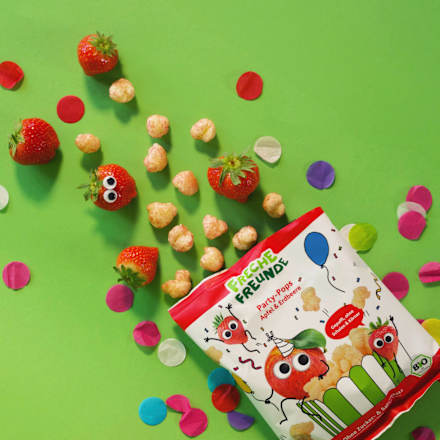 Kindersnack Party Pops Apfel Erdbeere ab 1 Jahr Freche Freunde