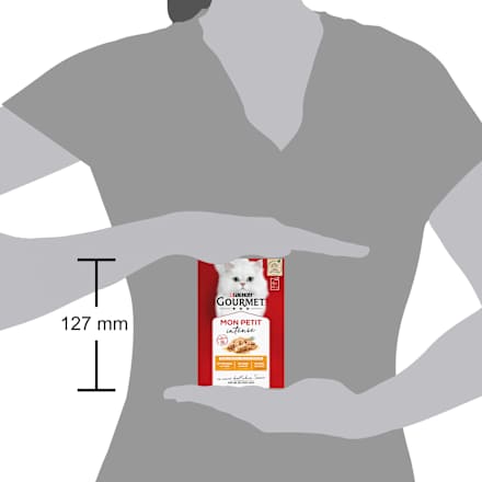 Nassfutter Katze mit Geflügel, Mon Petit intense, Multipack (6x50 g) Purina Gourmet
