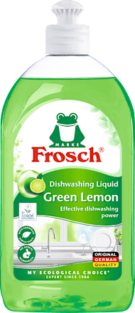 Detergent za ročno pomivanje posode Green Lemon Frosch