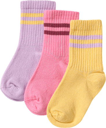 Tennissocken, rosa + gelb + lila, Gr. 23/26 ALANA