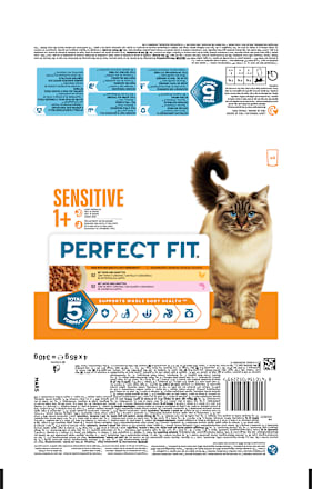 Nassfutter Katze sensitive 1+ mit Huhn & Lachs in Sauce PERFECT FIT