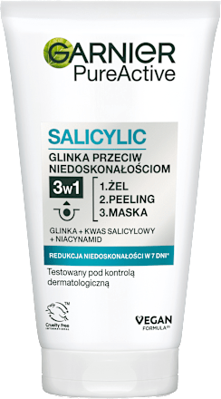 3w1 Żel oczyszczający + Peeling + Maska przeciw niedoskonałościom GARNIER