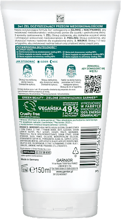 3w1 Żel oczyszczający + Peeling + Maska przeciw niedoskonałościom GARNIER