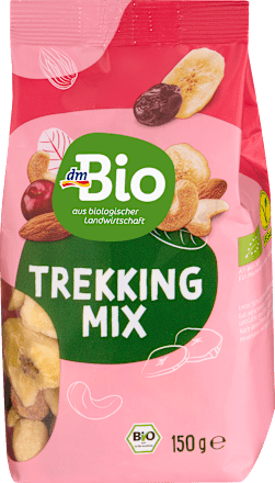 směs solených ořechů, sušených banánů a višní Trekking Mix dmBio