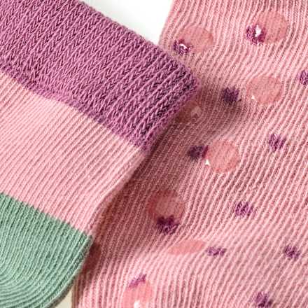 ABS Sneaker Socken mit Punkte-Muster, rosa & grün, Gr. 19/22 ALANA