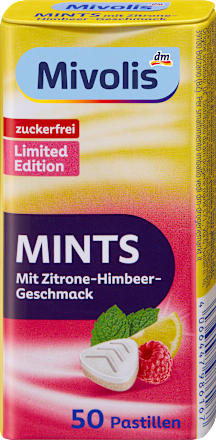 Pastilky bez cukru Mivolis Mints citrón-malina Mivolis