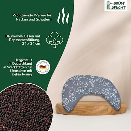 Nackenhörnchen Rapssamen grau-mint Grünspecht