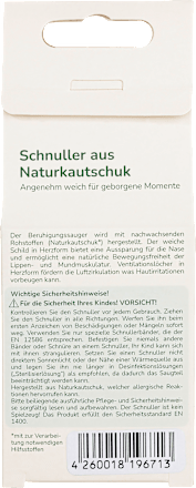 Schnuller Naturkautschuk, Gr. 2, 6-18 Monate Grünspecht
