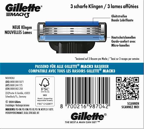 Rasierklingen, Mach3 Gillette