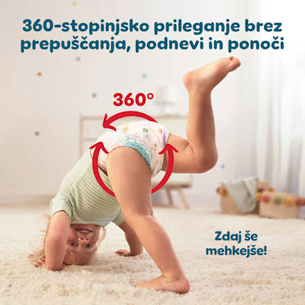 Hlačne plenice 360°, velikost 5 (11-17 kg) Pampers active baby