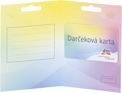 Darčeková karta v hodnote 100 € dm