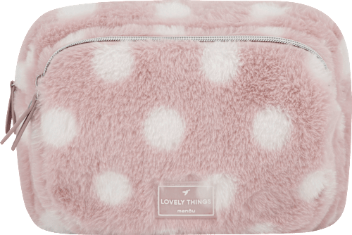 Kulturtasche mit Punkten rosa manòu