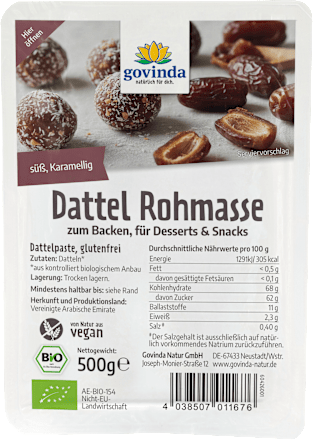 Dattelpaste Rohmasse govinda