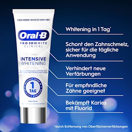 Zahnpasta Pro 3D White Clinical Intensive Whitening Oral-B