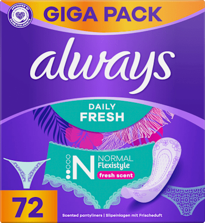 Slipeinlagen Daily Fresh Normal Flexistyle Giga Pack always
