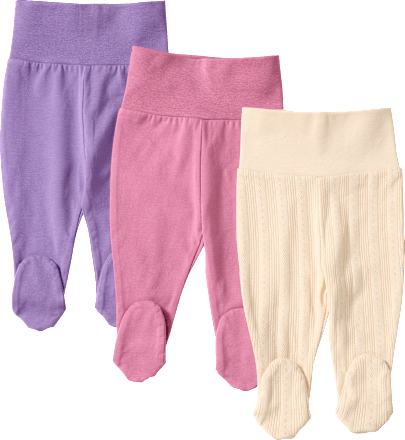 Leggings mit Fuß, rosa + beige + lila, Gr. 56 ALANA