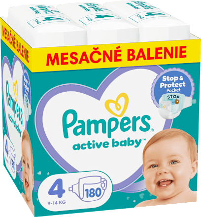 Plienky veľkosť 4 (9 - 14 kg) Monthly Box Pampers active baby