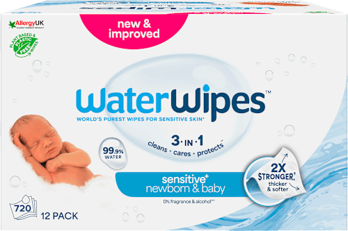 vlhčené ubrousky 99,9 % vody 3 v 1, 12x60 ks  WaterWipes