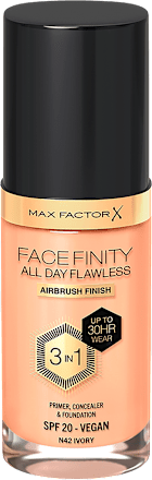 Facefinity All Day Flawless 3în1 fond de ten N42 Ivory MAX FACTOR