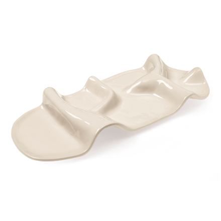 Servierplatte aus Keramik, offwhite/beige (16,6x35x5 cm) dm home