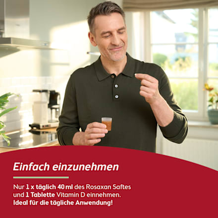Rosaxan plus Vitamin D Saft + Tabletten Rosaxan