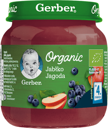 Deserek jabłko jagoda po 4. miesiącu Gerber Organic