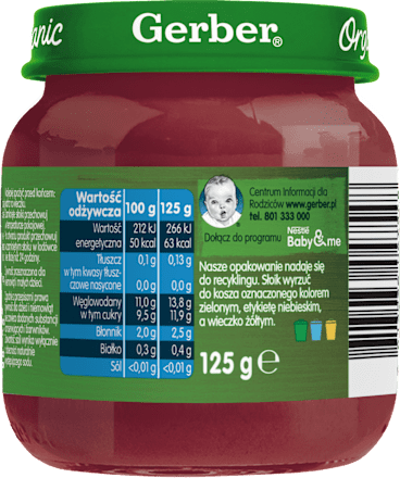 Deserek jabłko jagoda po 4. miesiącu Gerber Organic