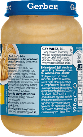 Deserek "Szarlotka" jabłka z biszkoptem i nutką waniliową, po 8. miesiącu Gerber