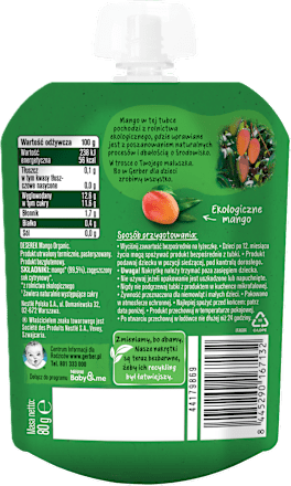 Mus owocowy mango po 4. miesiącu życia Gerber Organic