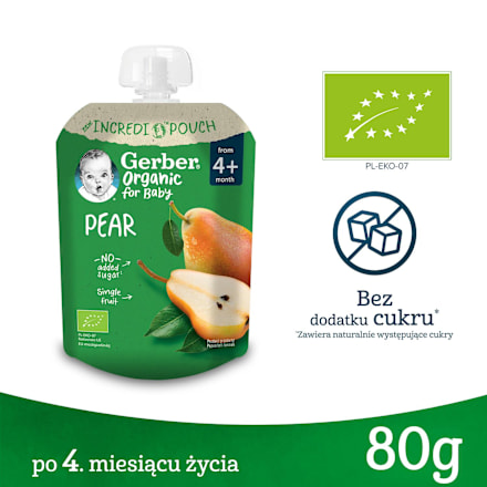 Mus owocowy gruszka po 4. miesiącu życia Gerber Organic