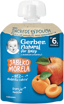 Mus owocowy jabłko, morela po 6. miesiącu życia Gerber