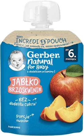Mus jabłko, brzoskwinia, po 6. miesiącu Gerber