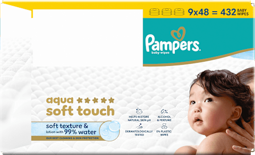 Feuchttücher Aqua Soft Touch (9x48 St) Pampers baby-dry