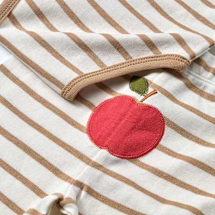Set mit Wickelbody & Hose mit Obst-Motiv, beige, Gr. 50/56 ALANA