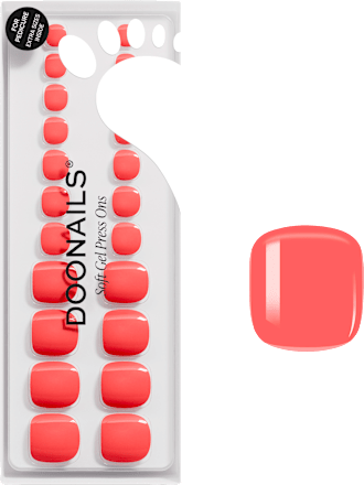 Künstliche Nägel, Soft Gel Press Ons Pediküre Sunset Coral Doonails