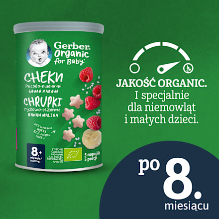 Chrupki ryżowo-pszenne banan malina Gerber Organic