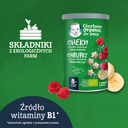 Chrupki ryżowo-pszenne banan malina Gerber Organic
