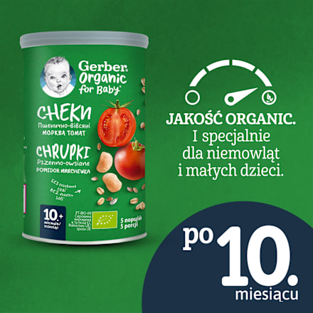 Chrupki pszenno-owsiane pomidor marchewka organic Gerber Organic